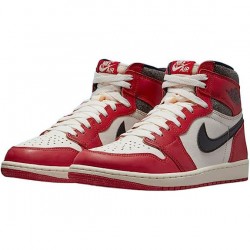 Air Jordans 1 Retro High OG Chicago Lost and Found Varsity Red/Black-Sail-Muslin