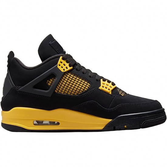 Air Jordans 4 Retro Thunder 2023 Black/Tour Yellow