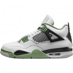 Air Jordans 4 Retro White Oil Green Dark Ash White/Seafoam/Dark Ash/Neutral Grey