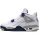 Air Jordans 4 Midnight Navy White/Midnight Navy/Light Smoke Grey-Fire Red