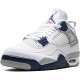 Air Jordans 4 Midnight Navy White/Midnight Navy/Light Smoke Grey-Fire Red