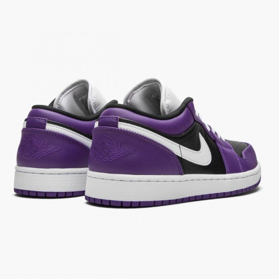 Air Jordans 1 Low Court Purple White Black Navy Womens And Mens 553558 501