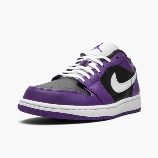 Air Jordans 1 Low Court Purple White Black Navy Womens And Mens 553558 501 