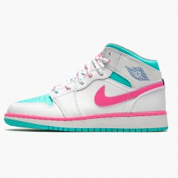 Air Jordans 1 Mid Digital Pink And Aurora Green Womens 555112 102 