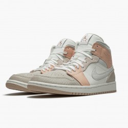 Air Jordans 1 Mid Milan Sail Light Bone String Shimmer For Sale Womens And Mens cv3044 100 