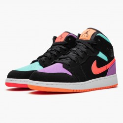 Air Jordans 1 Mid Multi Color GS Womens And Mens 554725 083 