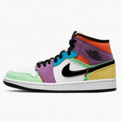 Air Jordans 1 Mid SE Lightbulb Multicolor AJ1 Basketball Shoes Womens And Mens CW1140 100 