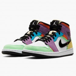 Air Jordans 1 Mid SE Lightbulb Multicolor AJ1 Basketball Shoes Womens And Mens CW1140 100 