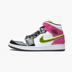 Air Jordans 1 Mid Se White Cyber Active Fuchsia Womens And Mens Cz9834 100 