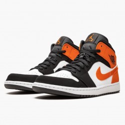 Air Jordans 1 Mid Shattered Backboard Black Starfish White Womens And Mens 554724 058 