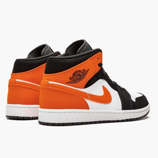 Air Jordans 1 Mid Shattered Backboard Black Starfish White Womens And Mens 554724 058 