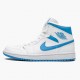 Air Jordans 1 Mid UNC White Blue Womens BQ6472 114 