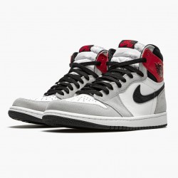 Air Jordans 1 Retro High OG Light Smoke Grey White Black Light Womens And Mens 555088 126 