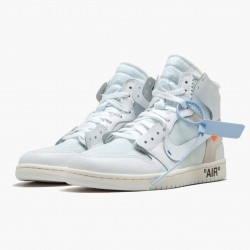 Air Jordans 1 Retro High Off White Light Blue Womens And Mens AQ0818 100 