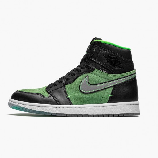 Air Jordans 1 Retro High Zoom Zen Green Black Basketball Womens And Mens ck6637 002