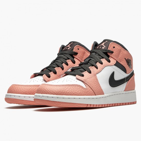 Air Jordanss 1 Mid Pink Quartz Womens 555112 603 