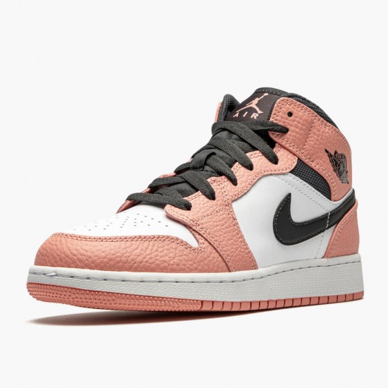 Air Jordanss 1 Mid Pink Quartz Womens 555112 603 