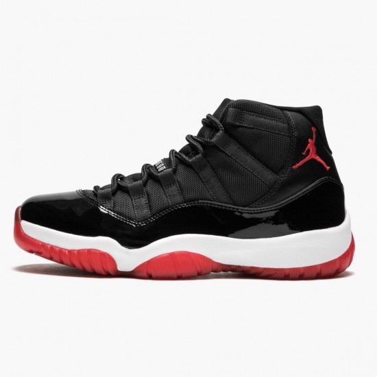 Air Jordans 11 Bred Black Varsity Red AJ11 Retro Basketball Shoes Mens 378037 010