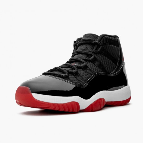 Air Jordans 11 Bred Black White Varsity Red Womens And Mens 378037 061