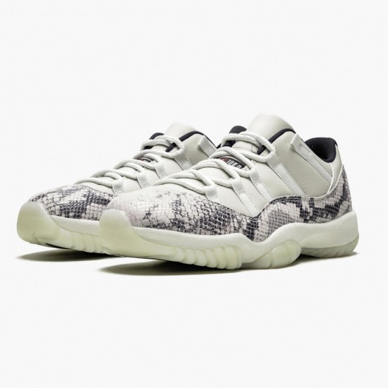 Air Jordans 11 Retro Low Light Bone Snakeskin Womens And Mens 6846 002