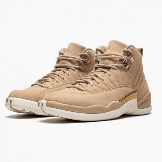 Air Jordans 12 GS Vachetta Tan Metallic Gold Sail AJ12 Retro Basketball Womens AO6068 203