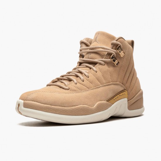 Air Jordans 12 GS Vachetta Tan Metallic Gold Sail AJ12 Retro Basketball Womens AO6068 203