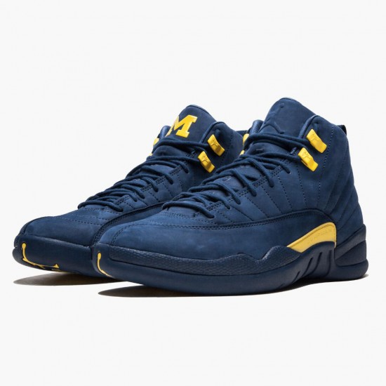 Air Jordans 12 Michigan Blue AJ12 Retro Basketball Mens BQ3180 407 