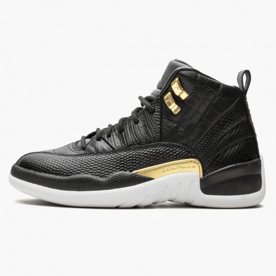 Air Jordans 12 Retro Black Metallic Gold White Womens And Mens ao6068 007 