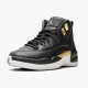 Air Jordans 12 Retro Black Metallic Gold White Womens And Mens ao6068 007 