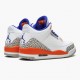 Air Jordans 3 Retro Knicks White Old Royal University Orange Womens And Mens 136064 148