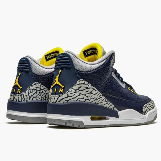 Air Jordans 3 Retro Michigan PE Basketball Sneakers Mens AJ3 820064