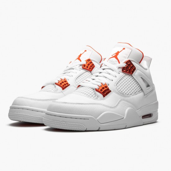 Air Jordans 4 Orange Metallic White AJ4 Basketball Shoes Womens And Mens CT8527 118