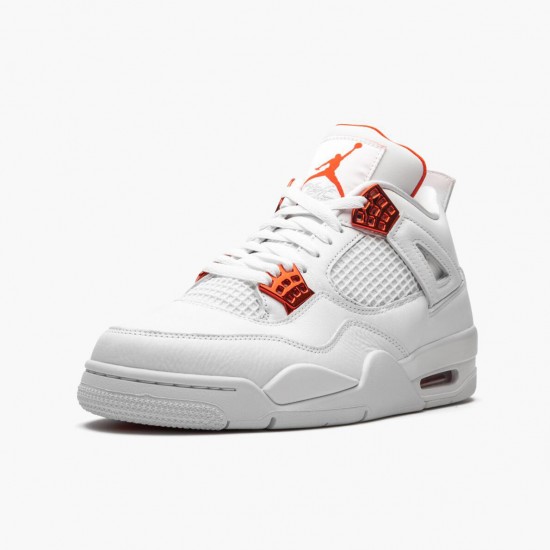 Air Jordans 4 Orange Metallic White AJ4 Basketball Shoes Womens And Mens CT8527 118