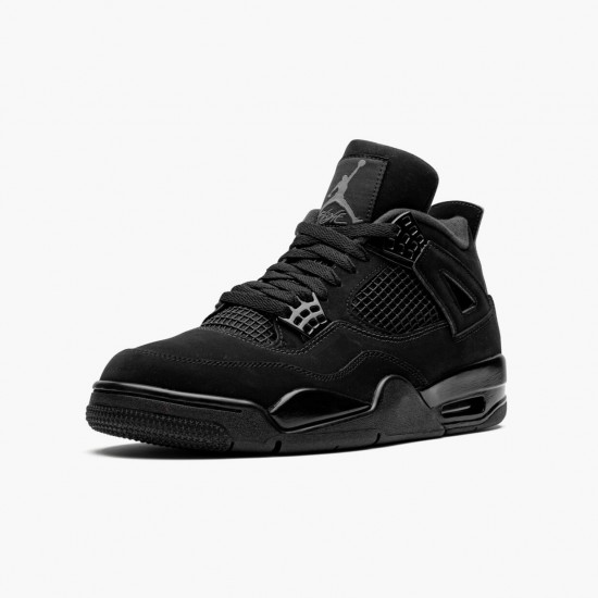 Air Jordans 4 Retro Black Cat Light Graphite AJ4 Basketball Shoes Womens And Mens CU1110 010