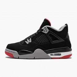 Air Jordans 4 Retro Bred Black Fire Red Cement Grey AJ4 Basketball Shoes Womens And Mens 308497 060 