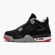 Air Jordans 4 Retro Bred Black Fire Red Cement Grey AJ4 Basketball Shoes Womens And Mens 308497 060