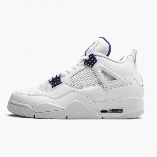 Air Jordans 4 Retro Metallic Purple White AJ4 Basketball Shoes Womens And Mens CT8527 115