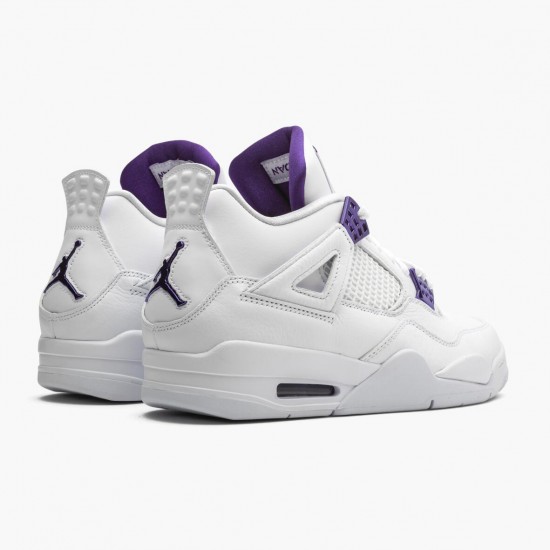 Air Jordans 4 Retro Metallic Purple White AJ4 Basketball Shoes Womens And Mens CT8527 115