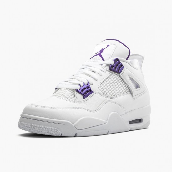 Air Jordans 4 Retro Metallic Purple White AJ4 Basketball Shoes Womens And Mens CT8527 115