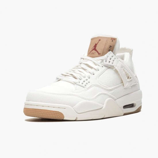 Air Jordans 4 Retro White Denim AJ4 Basketball Shoes Womens And Mens AO2571 100