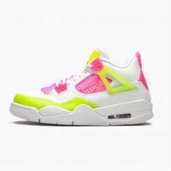 Air Jordans 4 Retro White Lemon Pink GS Youth Grade School 2020 Womens And Mens CV7808 100 