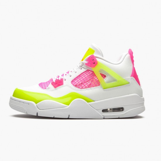 Air Jordans 4 Retro White Lemon Pink GS Youth Grade School 2020 Womens And Mens CV7808 100