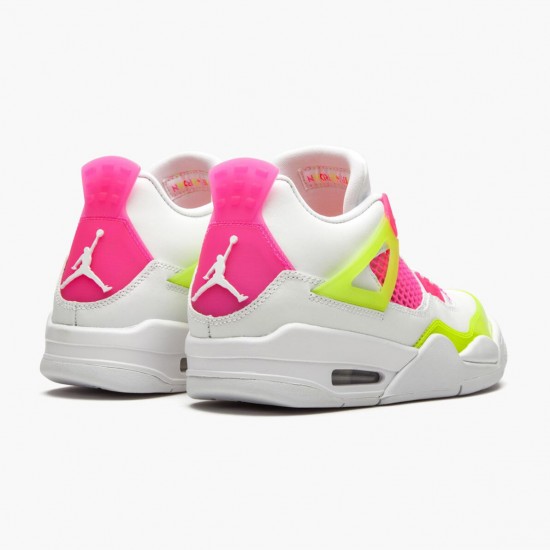 Air Jordans 4 Retro White Lemon Pink GS Youth Grade School 2020 Womens And Mens CV7808 100