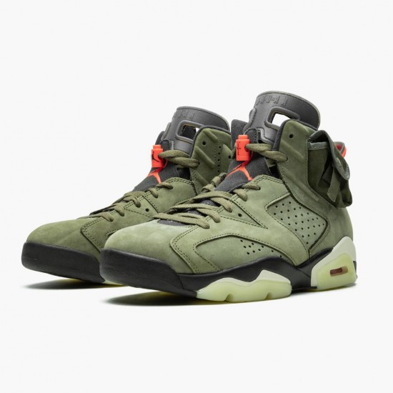 Air Jordans 6 SP Cactus Jack Olive AJ6 Retro Basketball Mens CN1084 200