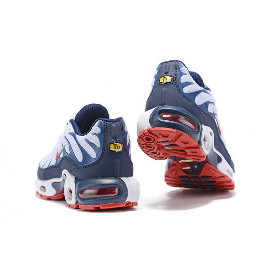 Nike Air Max Plus Tn Mens Shoes  QS White Blue and Red