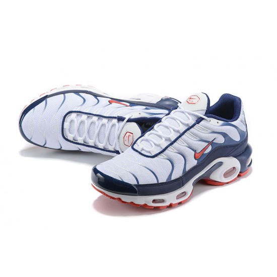 Nike Air Max Plus Tn Mens Shoes  QS White Blue and Red