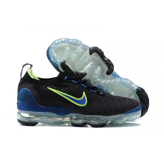 Nike Air VaporMax 2021 Flyknit Unisex Shoes Black Green and Blue