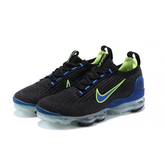 Nike Air VaporMax 2021 Flyknit Unisex Shoes Black Green and Blue