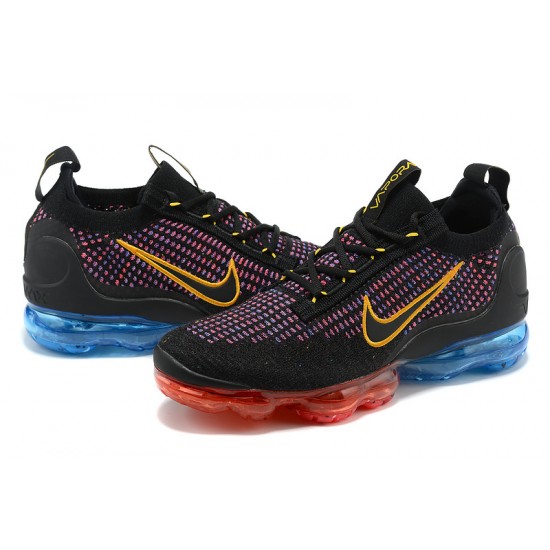 Nike Air VaporMax 2021 Flyknit Unisex Shoes Black Red and Blue