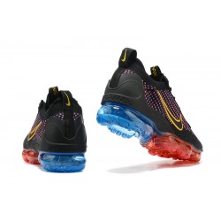 Nike Air VaporMax 2021 Flyknit Unisex Shoes Black Red and Blue